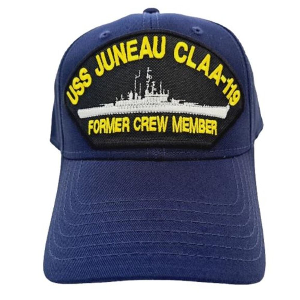 US Navy USS Juneau CLAA-119 Men's Embroidered Patch Cap Hat Naval Ship Retro Blu